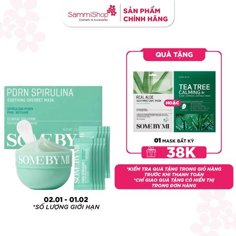 Some By Mi Mặt nạ thạch PDRN Spirulina Soothing Sherbet Mask 10pcs