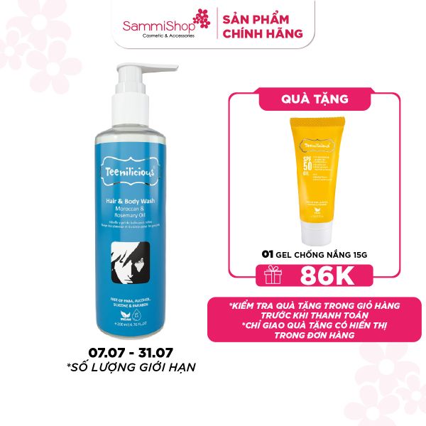 Teenilicious Sữa tắm gội Moroccan & Rosemary 200ml