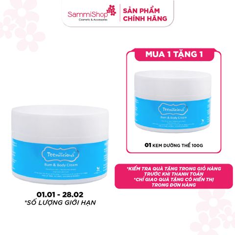 01.01 - 28.02 Teenilicious Kem dưỡng thể Bum & body cream 100g