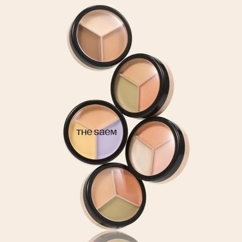 The Saem Kem che khuyết điểm triệt sắc Cover Perfection Triple Pot Concealer 4.5g*3