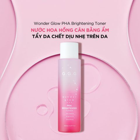 G.G.G Nước hoa hồng Wonder Glow PHA Brightening Toner 150ml