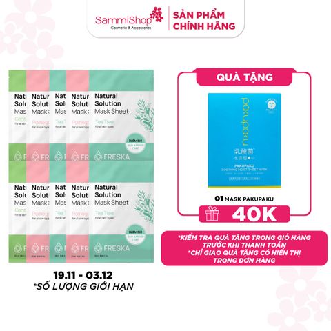 19.11 - 3.12 COMBO 10 Freska Mặt nạ giấy Natural Solution bất kỳ