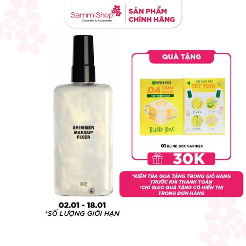 3CE Xịt khóa nền Shimmer Makeup Fixer 95ml