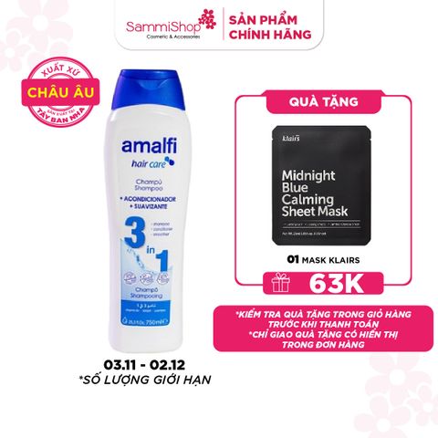 Amalfi Dầu gội 3 in 1 Shampoo 750ml