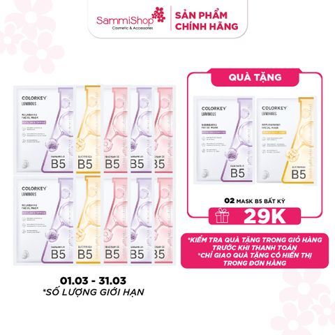 1.3- 31.3 MUA 10 TẶNG 2 COLORKEY Mặt nạ giấy Luminous B5 Facial Mask 25ml