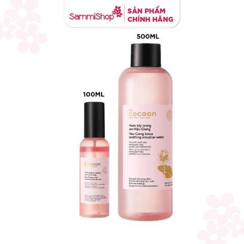 01.06 - 30.06 COMBO Cocoon Tinh chất xịt dưỡng sen Hậu Giang 100ml + Cocoon Nước tẩy trang Sen Hậu Giang Lotus Soothing Micellar Water 500ml