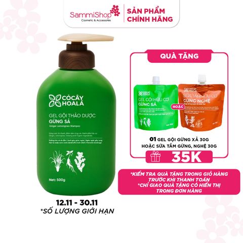 12.11-30.11 CoCayHoaLa Gel gội thảo dược Gừng Sả 500g