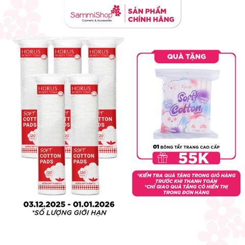 APP-WEB 03.12 - 01.01 COMBO 5 Horus Bông tẩy trang Soft Cotton Pads 120 pads