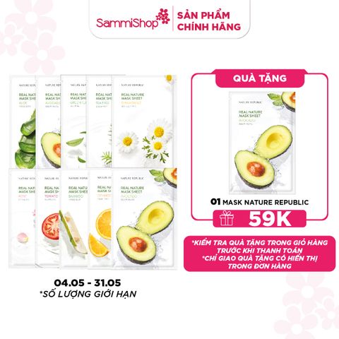 APP+WEB 04.05-31.05 COMBO 10 Nature Republic Mặt nạ giấy Real BẤT KỲ 28,473đ