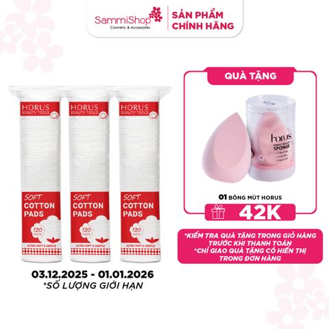 APP-WEB 03.12 - 01.01 COMBO 3 Horus Bông tẩy trang Soft Cotton Pads 120 pads