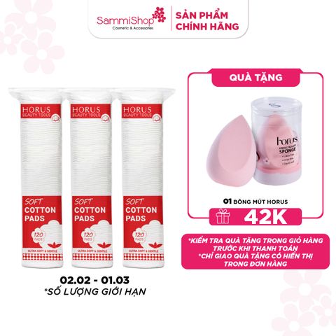 APP+WEB 02.02 - 01.03 COMBO 3 Horus Bông tẩy trang Soft Cotton Pads 120 pads
