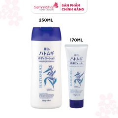 COMBO 03.11 - 02.12 Kumano Sữa Rửa Mặt Reihaku Hatomugi W Cleansing Foam 170g + Sữa dưỡng thể Kumano Hatomugi 250g