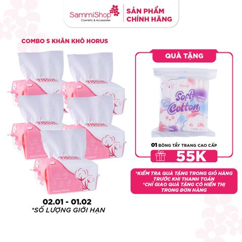 APP-WEB 02.01 - 01.02 COMBO 5 Horus Khăn khô đa năng Soft Cotton Tissue 80pcs