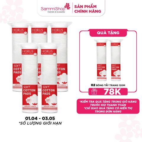 APP+WEB 01.04 - 03.05 COMBO 5 Horus Bông tẩy trang Soft Cotton Pads 120 pads