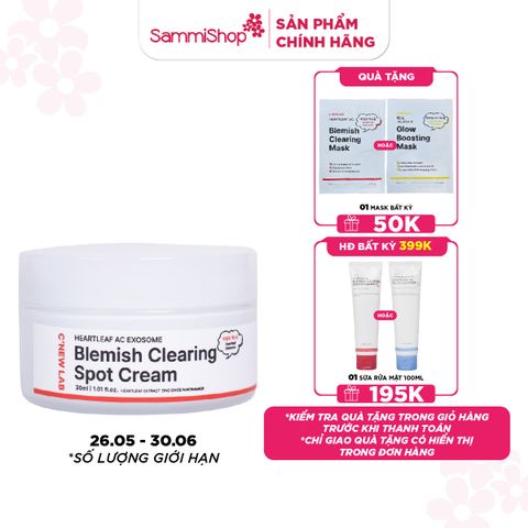 C'New Lab Kem dưỡng da Heartleaf Ac Blemish Clearing Spot Cream 30ml