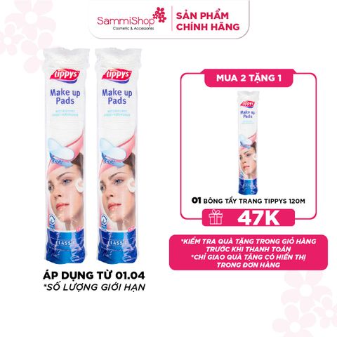 Tippys Bông tẩy trang 120 miếng