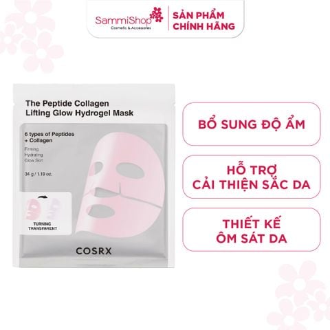 COSRX Mặt nạ The Peptide Collagen Lifting Glow Hydrogel Mask 34g (1 miếng)