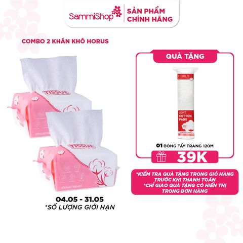 APP+WEB 04.05-31.05 COMBO 2 Horus Khăn khô đa năng Soft Cotton Tissue 80pcs