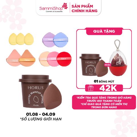 COMBO 01.08 - 04.09  Horus Mút trang điểm bất kỳ+ Horus Bộ bông mút trang điểm Makeup Puff Set
