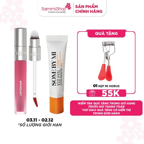 COMBO 03.11 - 02.12 Lemonade Son kem Perfect Couple Blurry Stain Lip Cream BẤT KỲ +  Some By Mi Son dưỡng chống nắng V10 Hyal Lip Sun Protector 7ml