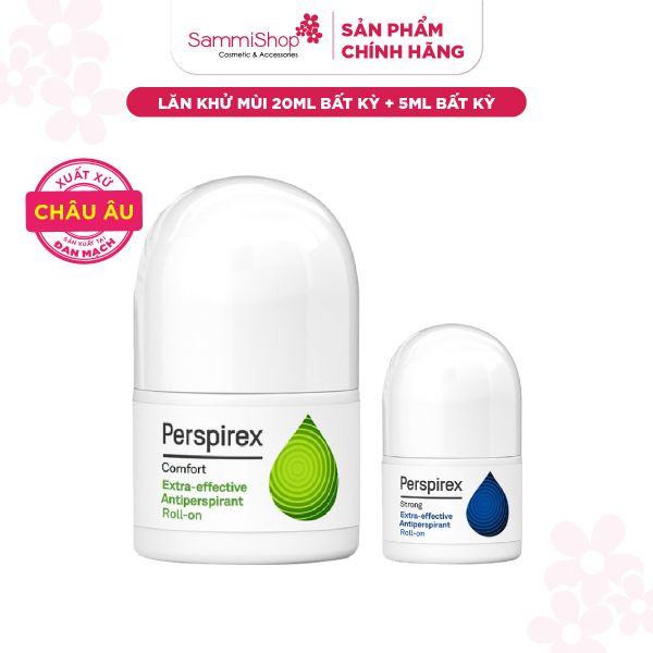 COMBO 03.11 - 02.12 Perspirex Lăn khử mùi 20ml BẤT KỲ + Perspirex Lăn khử mùi 5ml BẤT KỲ