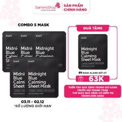 COMBO 03.11 - 02.12 Combo 5 mask Dear, Klairs Mặt nạ giấy Midnight Blue Calming