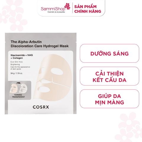 COSRX Mặt nạ The Alpha-Aburtin Discoloration Care Hydrogel Mask 34g (1 miếng)