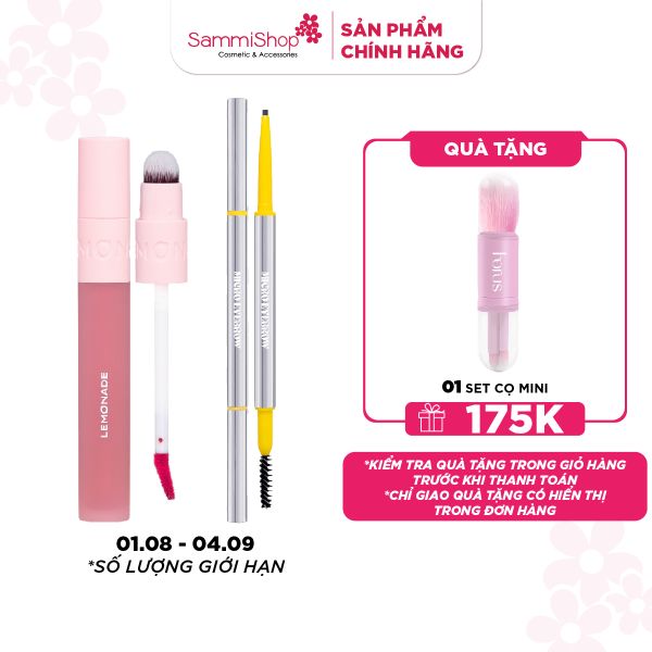 COMBO 01.08 - 04.09 Lemonade Son bất kỳ+ Lemonade chì kẻ mày Micro Eyebrow