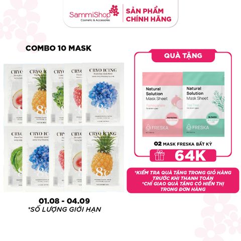COMBO 01.08 - 04.09 Combo 10 Nature Republic Mặt nạ giấy Cryo Icing BẤT KỲ GNY 38,291d