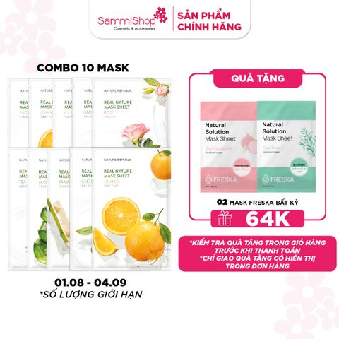 COMBO 01.08 - 04.09 Combo 10 Nature Republic Mặt nạ giấy BẤT KỲ GNY 28,473d