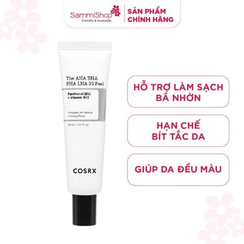 COSRX Tẩy da chết The AHA BHA PHA LHA 35 Peel 30ml