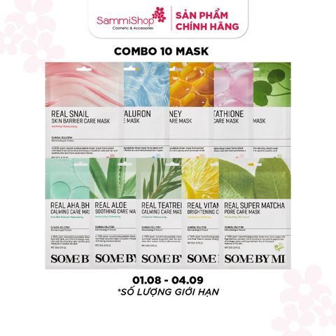 COMBO 01.08 - 04.09 Combo 10 Some By Mi Mặt nạ giấy Real BẤT KỲ GNY 25,509d