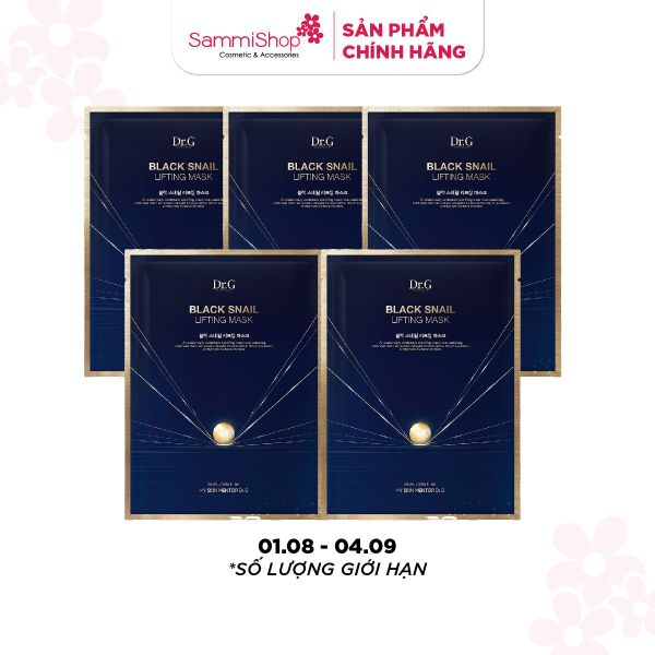 COMBO 01.08 - 04.09 Combo 5 Dr.G Mặt nạ giấy Black Snail Lifting Mask 28ml