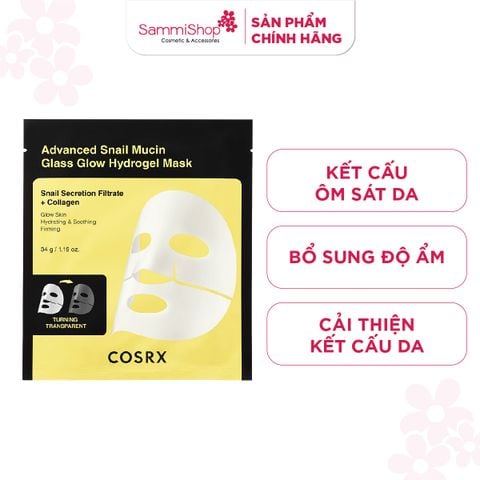 COSRX Mặt nạ Advanced Snail Mucin Glass Glow Hydrogel Mask 34g (1 miếng)