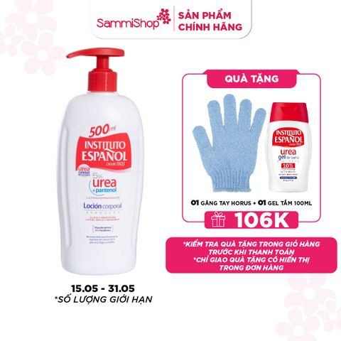 M1T1 15.05 - 31.05 Instituto Español Sữa dưỡng 5% Urea + Pantenol Loción Corporal 500ml