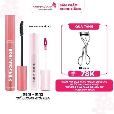08.11 - 31.12 Lemonade Son tint bóng Mirror Mirror Water Tint bất kỳ + Lemonade Chuốt mi Supernatural Mascara - Black ver 2