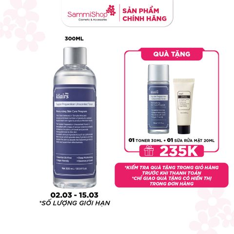 APP+WEB 02.03 - 15.03 Dear, Klairs nước hoa hồng Supple Preparation Unscented Toner 300ml