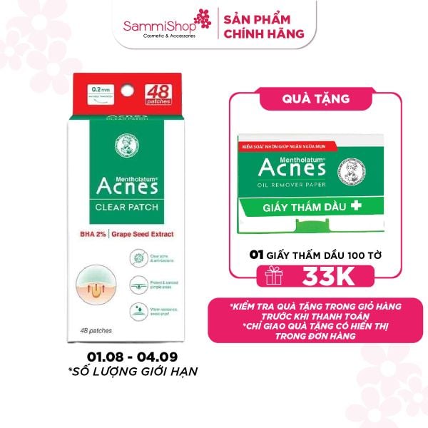 Acnes Miếng dán mụn Clear Patch 48 miếng