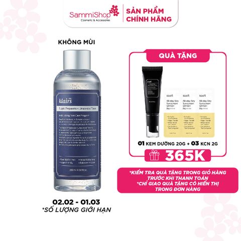 APP+WEB 02.02 - 01.03 Dear, Klairs nước hoa hồng Supple Preparation Unscented Toner 180ml