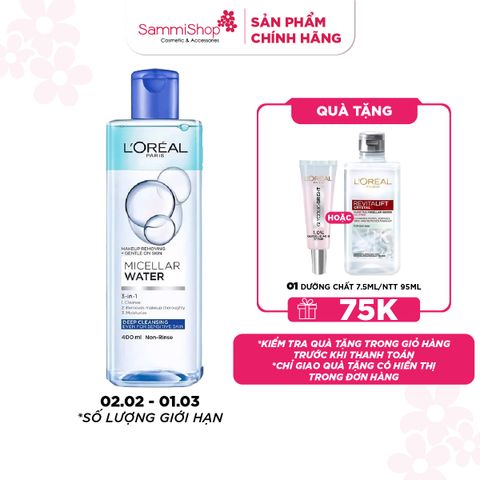 APP+WEB 02.02 - 01.03 Loreal Micellar Water 3-in-1 Deep Cleansing Even For Sensitive Skin 400ml