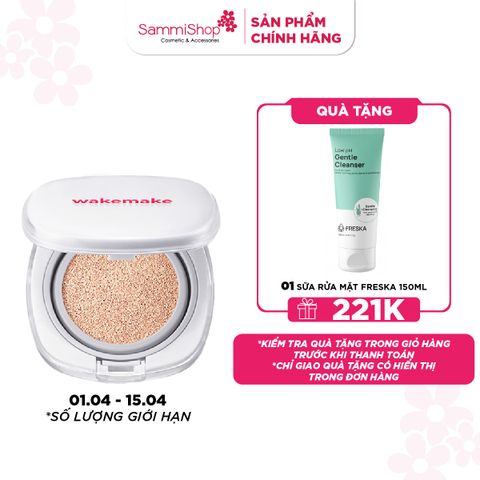 M1T1 01.04 - 15.04 Wakemake Bộ sản phẩm Phấn nước Seamless Wear Cushion Refill Set SPF50+/PA+++ 15g
