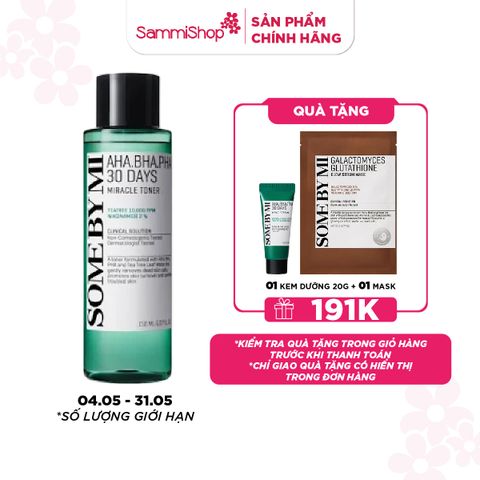 APP-WEB 04.05 - 31.05 Some By Mi Nước hoa hồng AHA.BHA.PHA 30 Days Miracle Toner 150ml