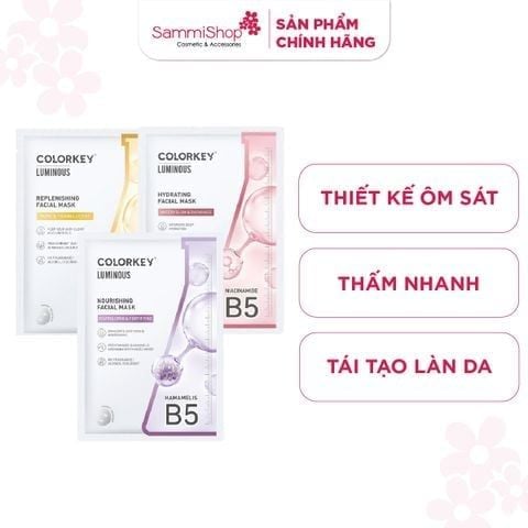 01.05 - 31.05 COMBO 10 COLORKEY Mặt nạ giấy Luminous B5 Facial Mask 25ml