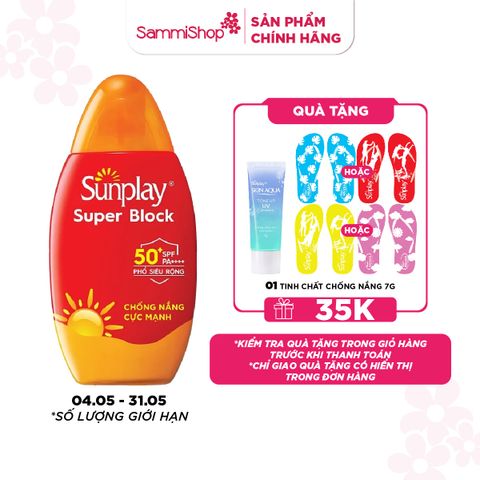 APP-WEB 04.05 - 31.05 Sunplay Sữa chống nắng Super Block SPF50+ PA++++ 70g