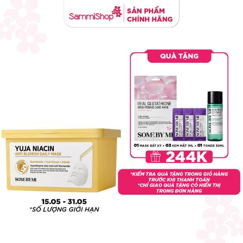 M1T1 15.05 - 31.05 Some By Mi Hộp mặt nạ giấy Yuja Niacin Anti Blemish Daily Mask 370ml (hộp 30 miếng)