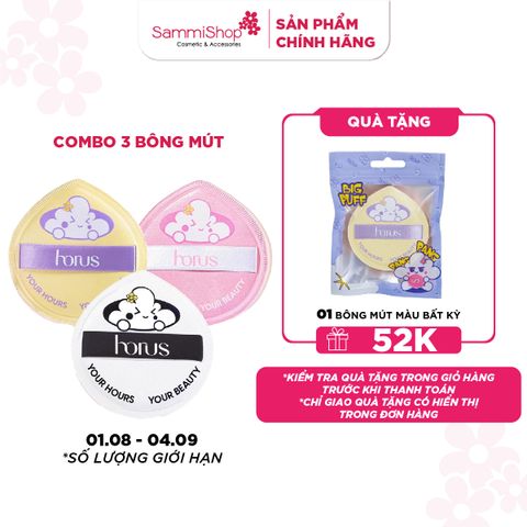 APP-WEB 01.08 - 04.09 Combo 3 Horus Bông mút trang điểm Horus Pang Pang Big Puff bất kỳ