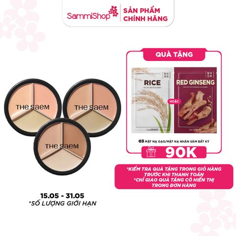 The Saem Kem che khuyết điểm triệt sắc Cover Perfection Triple Pot Concealer 4.5g*3