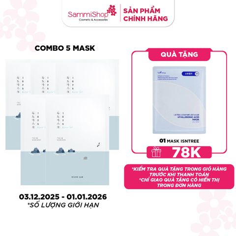 COMBO 03.12 - 01.01 Combo 5 Round Lab Mặt nạ dưỡng da 1025 Dokdo Hydrating Water Gel Mask 30ml