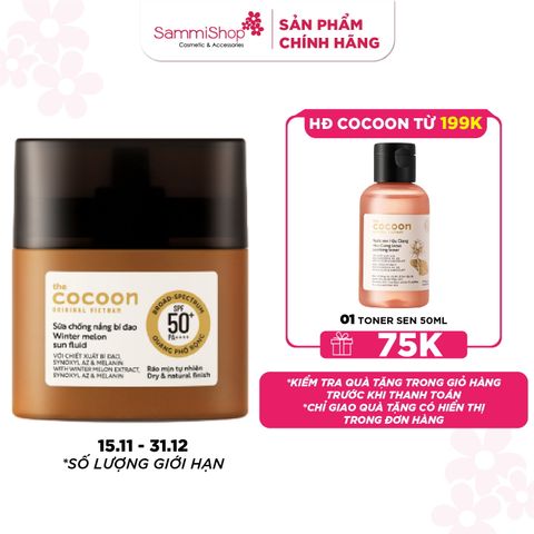 Cocoon Sữa chống nắng bí đao Winter Melon Sun Fluid 50ml