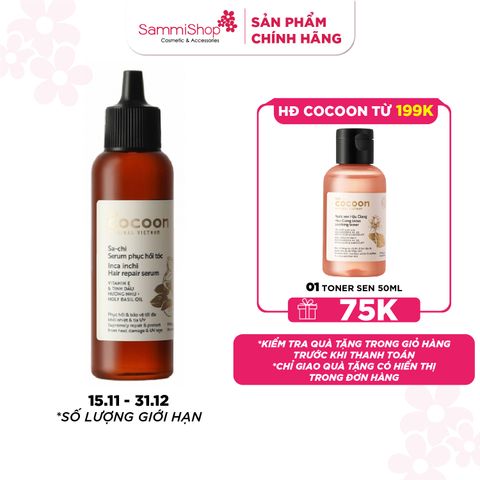 Cocoon Serum dầu Sachi phục hồi tóc hư tổn (70ml)